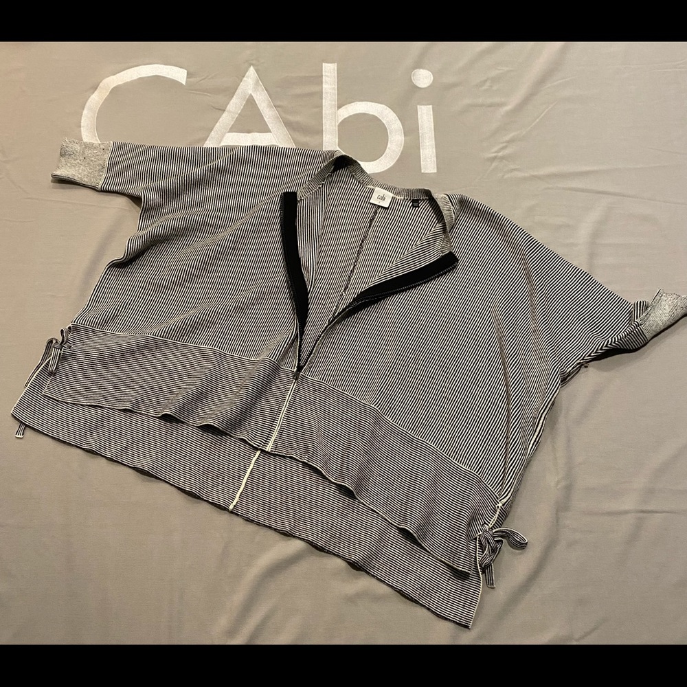 NWT CAbi striped cardi with so much sass!